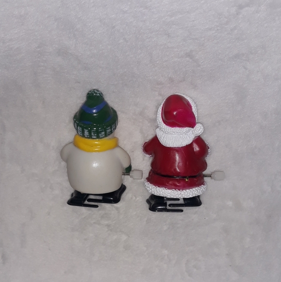 Vintage Wind Up Holiday Christmas Santa Claus & Snowman - Picture 3 of 4